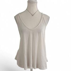 We The Free Free People White Casual Tank Top With Open Back Size XS